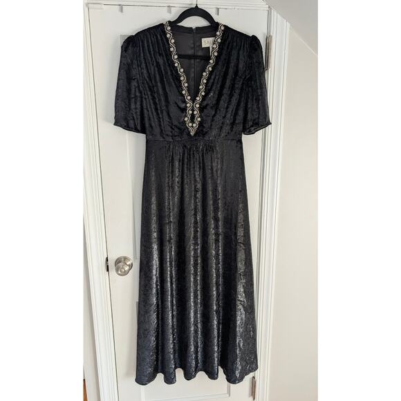 NWT SALONI Tabitha Velvet Dress Sz 6 // Black // New - Picture 4 of 7